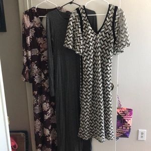 2 Zara dresses, one forever 21 one.